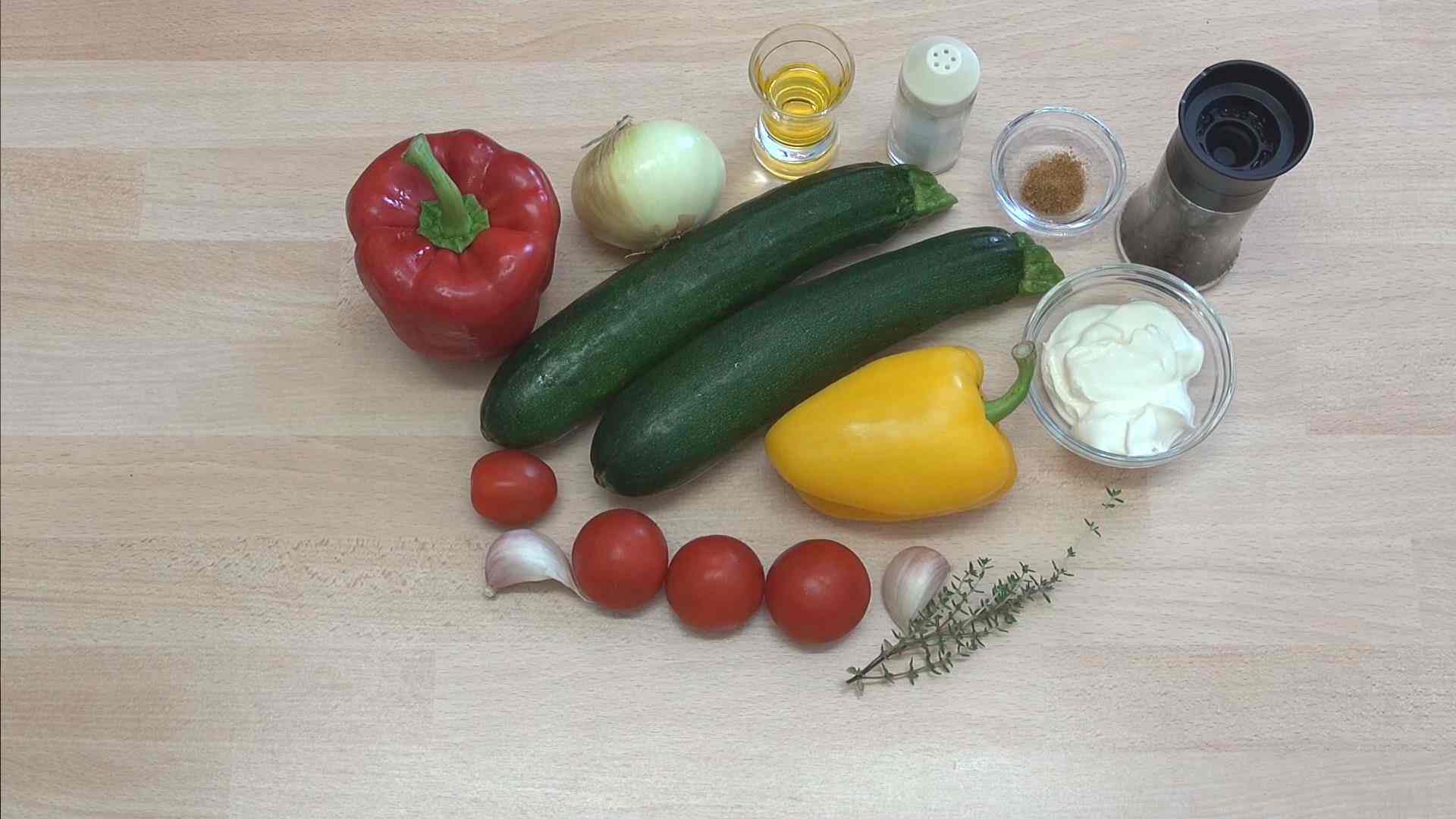 Zutaten für Gemüsepfanne